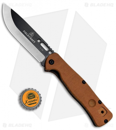 TOPS Knives BOB Fieldcraft Folder Liner Lock Knife Tan Canvas Micarta (4.37")