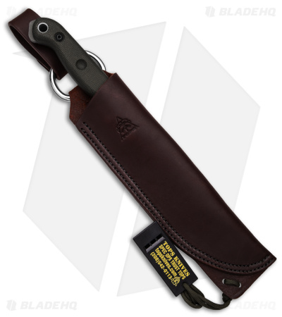 TOPS Knives Brush Wolf Fixed Blade Knife Green Canvas Micarta (6.5" Tungsten)