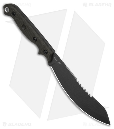 TOPS Knives Brush Wolf Fixed Blade Knife Green Canvas Micarta (6.5" Tungsten)