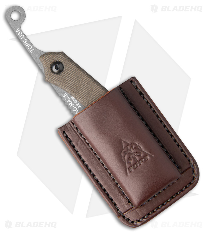 TOPS Tac-Raze  Friction Lock Knife Green Canvas Micarta (3.25" Gray Tungsten)