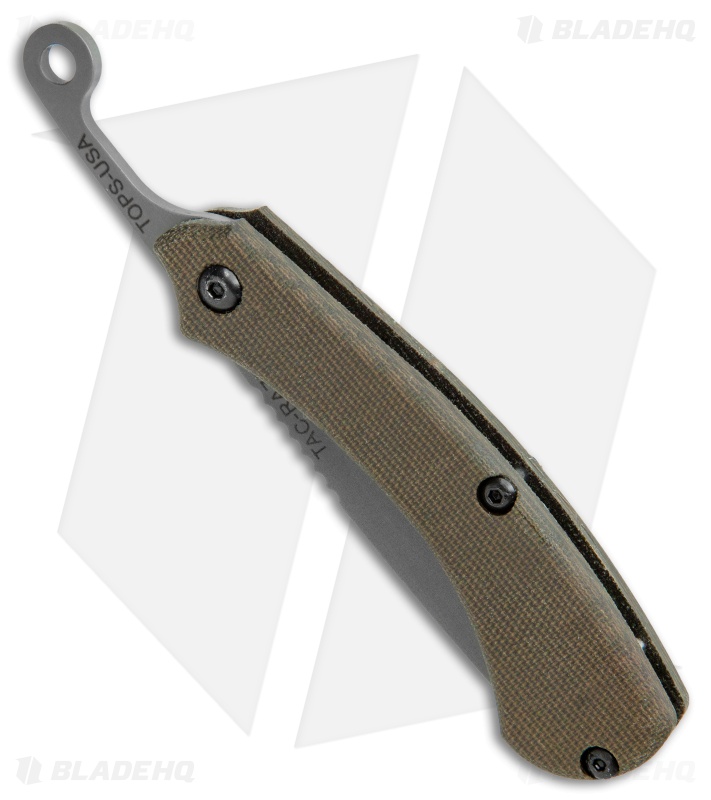 TOPS Knives Tac-Raze 2 Folding Knife Green Micarta (3.13" Gray)