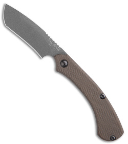 TOPS Knives Tac-Raze 6 Folding Knife Green Canvas Micarta (3.25" Gray)