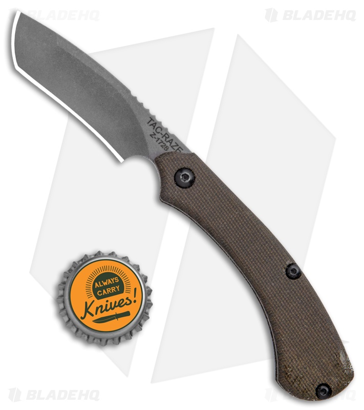 TOPS Knives Tac-Raze 4 Folding Knife Green Micarta (3.25" Gray) TRAZ-04