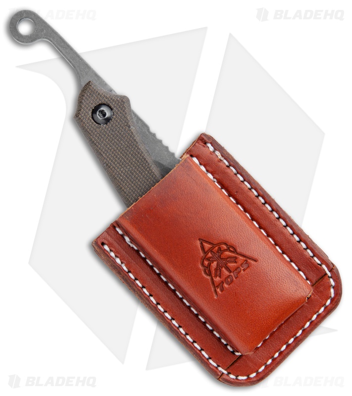 TOPS Knives Tac-Raze 4 Folding Knife Green Micarta (3.25" Gray) TRAZ-04