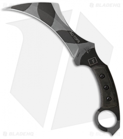 TOPS TAC-TOPS Karambit Fixed Blade Knife Micarta (6.2" Camo) TAC-01C