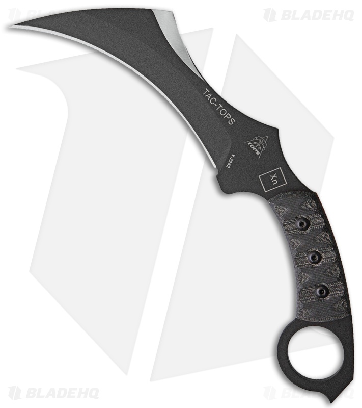 TOPS TAC-TOPS Karambit Fixed Blade Knife Micarta (6.2" Black) Rocky Mountain TRD