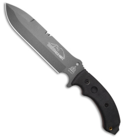 TOPS Tahoma Field Knife False Edge Black Canvas Micarta (8.4" Gray 1095)