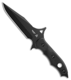 TOPS Knives Abaniko Fixed Blade Knife Black G-10 (6.4" Black Traction Coating)