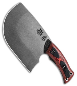 TOPS Knives XXX Dicer Fixed Blade Knife Black/Red G-10 (7" Tumbled)