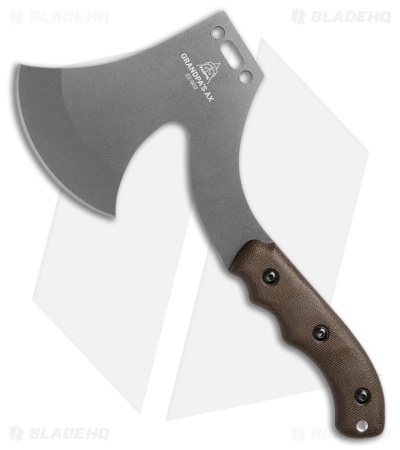 TOPS Grandpa's AX 11" Hatchet/Axe Green Micarta (Tungsten Cerakote)