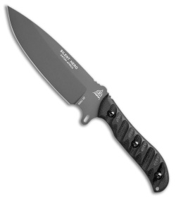 TOPS Knives Silent Hero Fixed Blade Knife Black Tread Micarta (6.5" Gray)