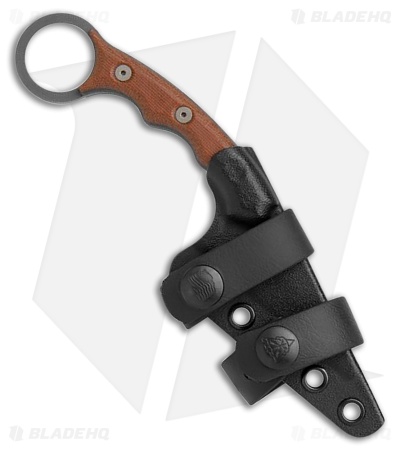 TOPS Knives Poker Fixed Blade Knife Black/Tan Micarta (2.5" Sniper Gray)