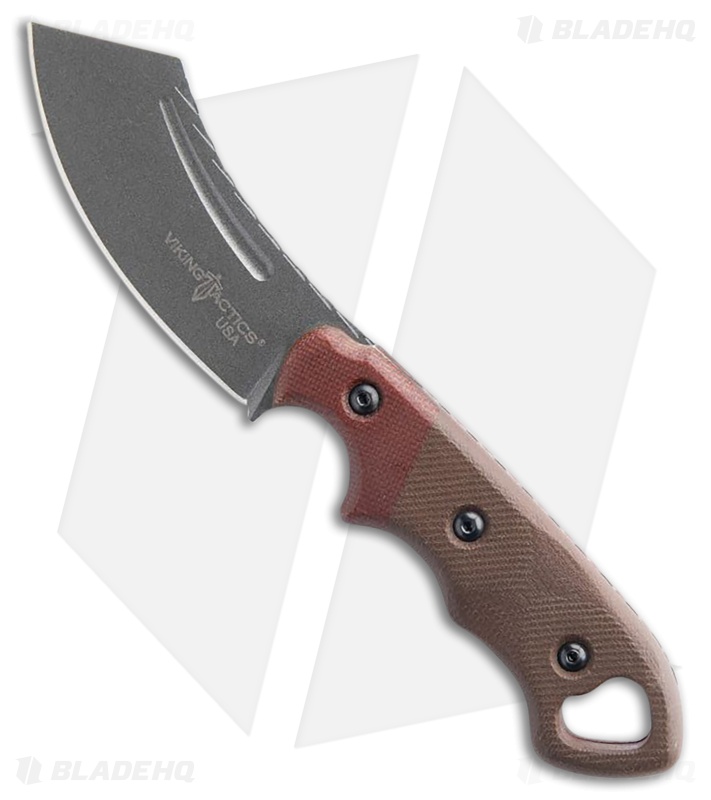 TOPS Viking Tactics Patriot Fixed Blade Knife Green/Tan Micarta (3" Cerakote)