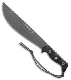 TOPS Yacare 10.0 Fixed Blade Machete  Black Micarta (10.1&quot; Tungsten Cerakote) | 212813