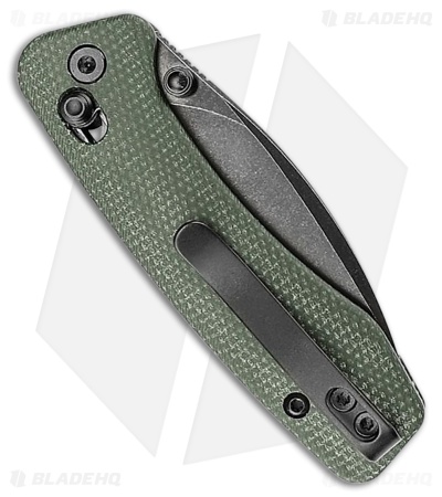 Trivisa Knives Koala Crossbar Lock Knife Green Micarta (2.6" Black SW)