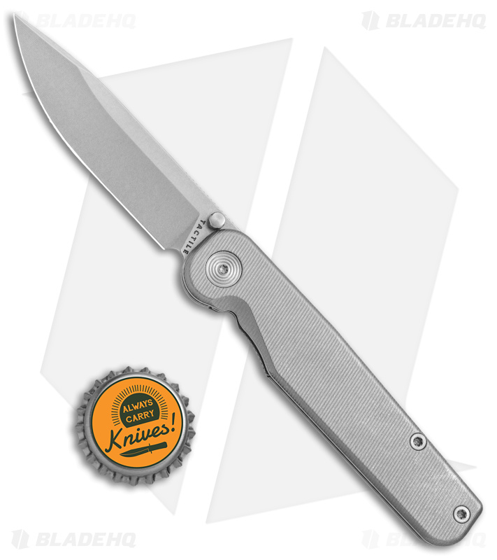 Tactile Knife Co. Rockwall Liner Lock Knife Titanium (3" Stonewash MagnaCut)