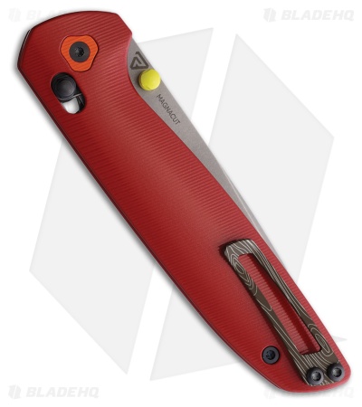 Tactile Knife Co. Ember Maverick MagnaCut Crossbar Lock Knife Red Ti (3.5" SW)