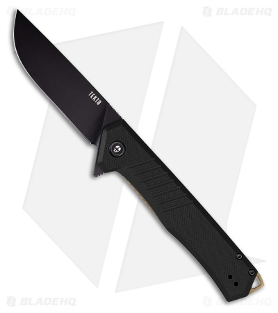 Tekto Knives F1 Alpha Liner Lock Knife Black G-10/Bronze Accents (3.1" Black)