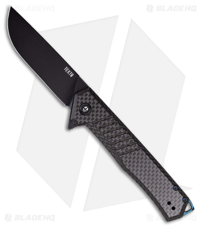 Tekto Knives F1 Alpha Liner Lock Knife Black Carbon Fiber (3.1" Black)