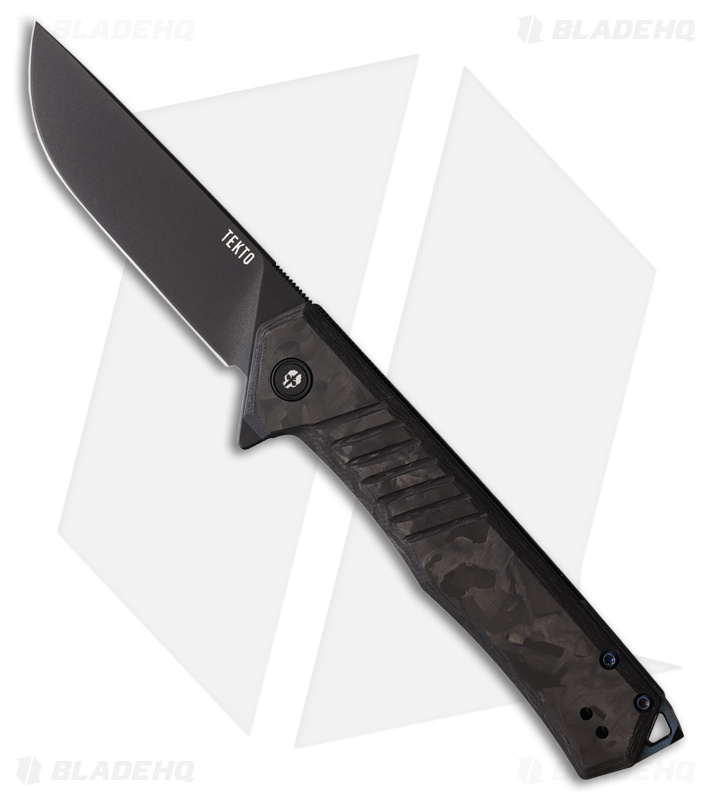 Tekto Knives F1 Alpha Liner Lock Knife Forged CF/Blue Accents (3.1" Black)