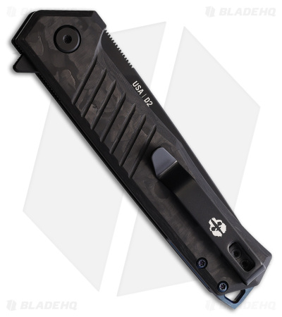 Tekto Knives F1 Alpha Liner Lock Knife Forged CF/Blue Accents (3.1" Black)