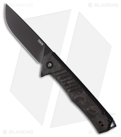 Tekto Knives F1 Alpha Liner Lock Knife Forged CF/Blue Accents (3.1" Black)