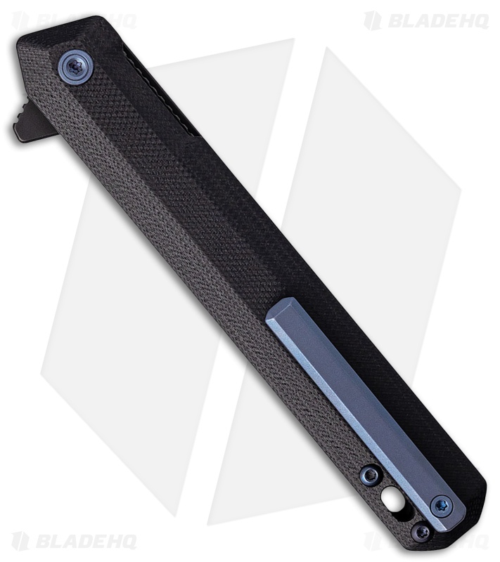 Tekto Knives F2 Bravo Liner Lock Knife Black G-10/Blue Accents (3.3" Black)