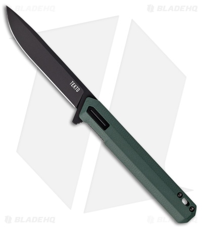 Tekto Knives F2 Bravo Liner Lock Knife OD Green G-10 (3.3" Black)