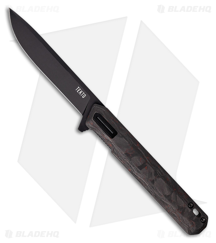 Tekto Knives F2 Bravo Liner Lock Knife Forged Ember CF (3.3" Black)