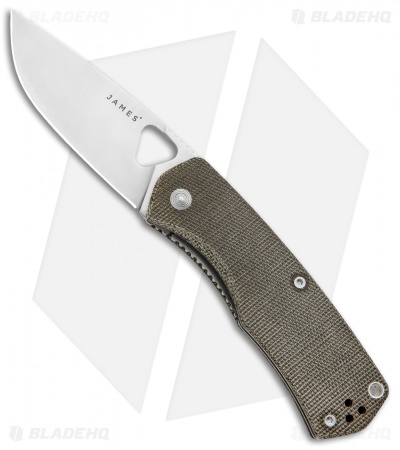 The James Brand The Folsom Liner Lock Knife Micarta OD Green (2.75" Satin)