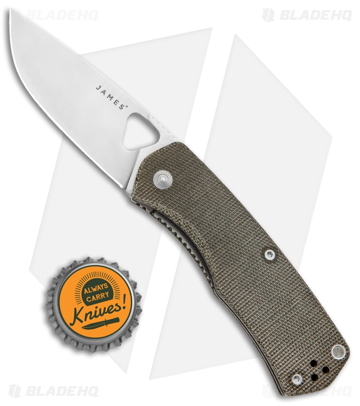 The James Brand The Folsom Liner Lock Knife Micarta OD Green (2.75" Satin)
