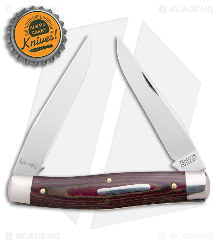 GEC #81 Tidioute Cutlery Coon Skinner Pocket Knife 4" Red Onion Micarta 818222