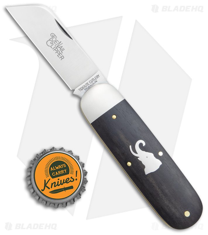 GEC Tidioute Cutlery #36 Toe Nail Clipper Knife Ebony Wood (3" Satin) 363122