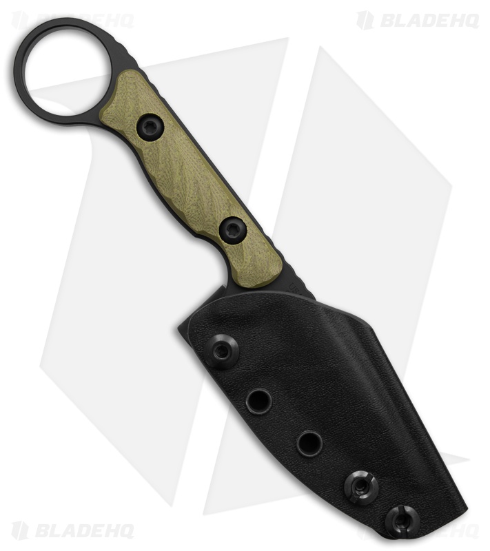Toor Knives Jank Shank S Tactical Fixed Blade Knife Ranger Green G-10 (3" Black)