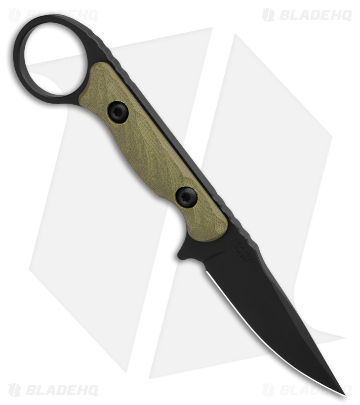Toor Knives Jank Shank S Tactical Fixed Blade Knife Ranger Green G-10 (3" Black)