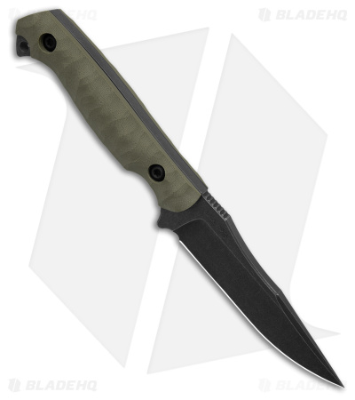 Toor Knives Krypteia Fixed Blade Knife Covert Green G-10 (4" Black Stonewash)