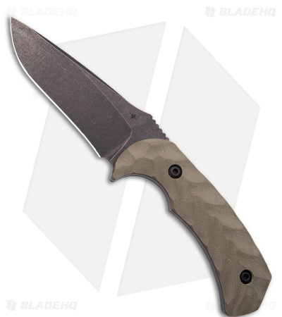 Toor Knives Mullet Covert Green Fixed Blade Knife Green G-10 (4" Black)