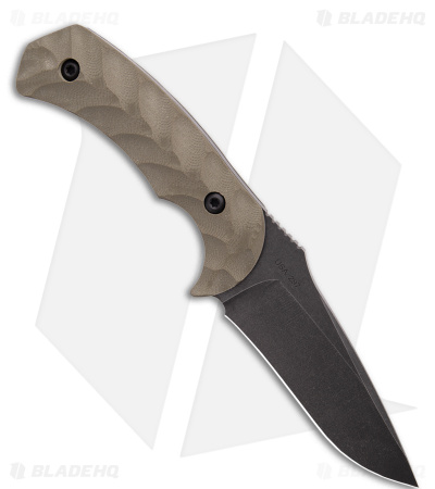 Toor Knives Mullet Covert Green Fixed Blade Knife Green G-10 (4" Black)