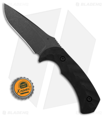 Toor Knives Mullet Fixed Blade Knife Ebony Wood (4" Black)