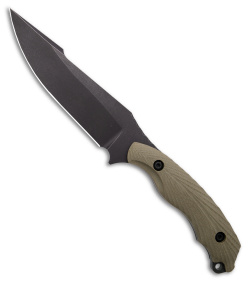 Toor Knives Raven Fixed Blade Knife Covert Green G-10 (5.5" Black)