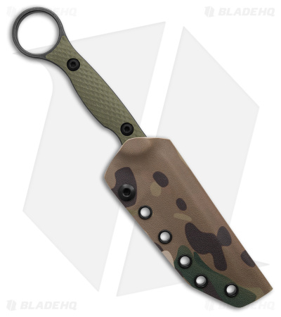 Toor Knives Serpent Tanto Fixed Blade Knife Covert Green G-10 (3.9" Black)