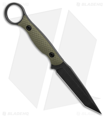 Toor Knives Serpent Tanto Fixed Blade Knife Covert Green G-10 (3.9" Black)