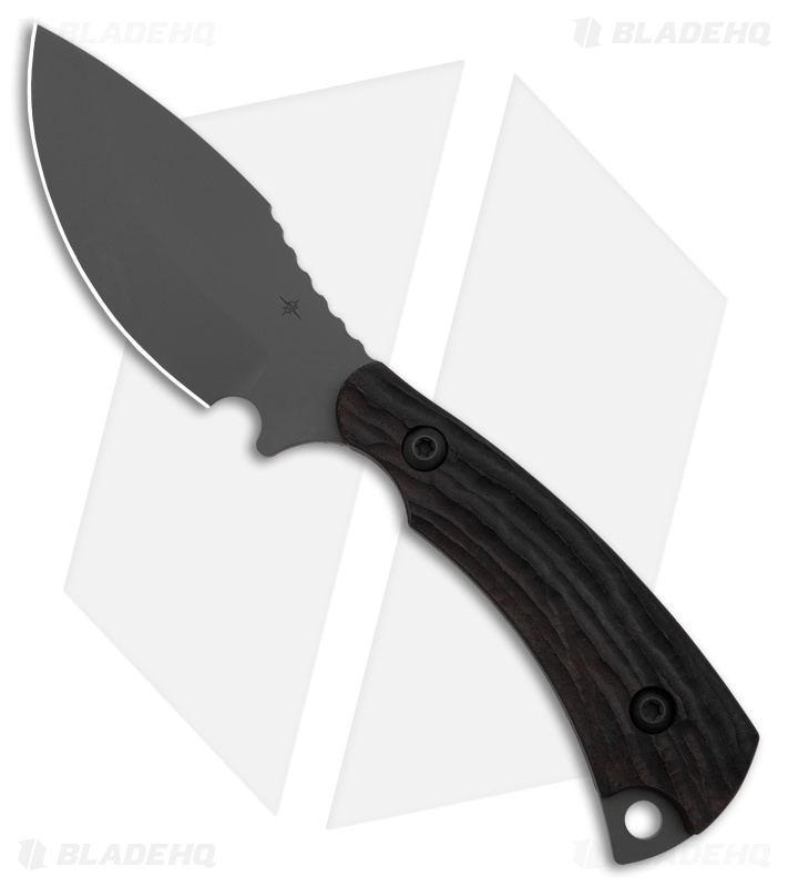 Toor Knives Vellum Skinner Fixed Blade Knife Antler Textured Ebony (3.50" Gray)