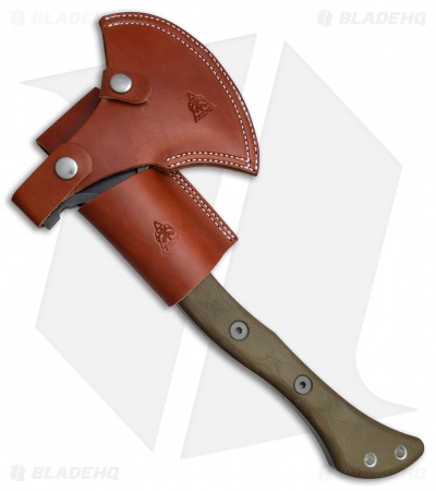 Tops Knives Hammer Hawk 14.5" Tomahawk Axe OD Green Micarta HAMH-01