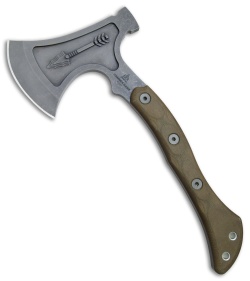 Tops Knives Hammer Hawk 14.5" Tomahawk Axe OD Green Micarta HAMH-01