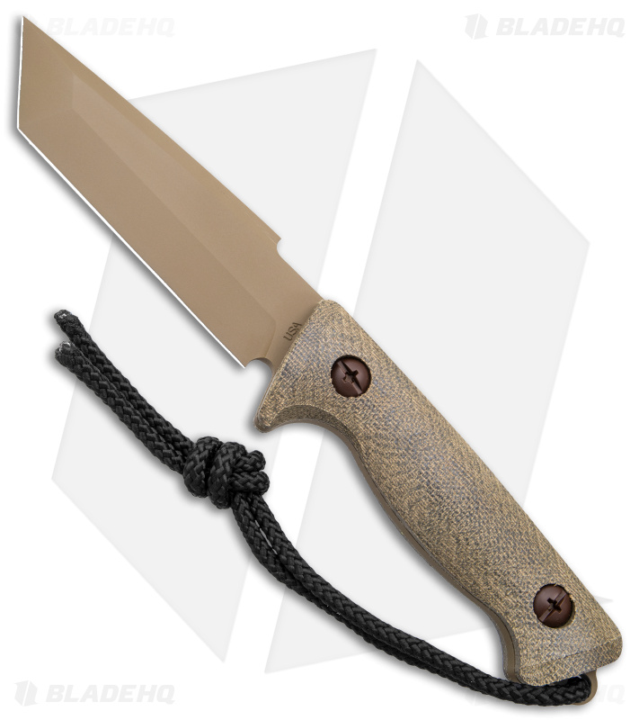 Treeman Knives 19 Delta Fixed Blade Knife Green Micarta (4.5" Coyote)