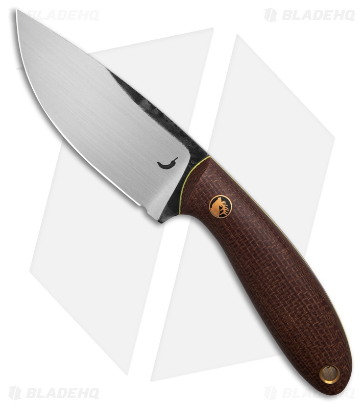 Trollsky Custom Knives Big Game Hunter Fixed Blade Knife Micarta (4" Satin)
