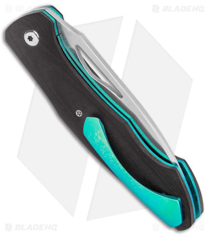 Tuch Coho Liner Lock Knife Dark Burgundy Micarta w/ Green Liners (3.5" Satin)