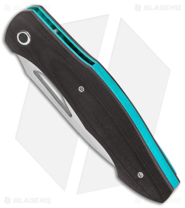 Tuch Coho Liner Lock Knife Dark Burgundy Micarta w/ Green Liners (3.5" Satin)