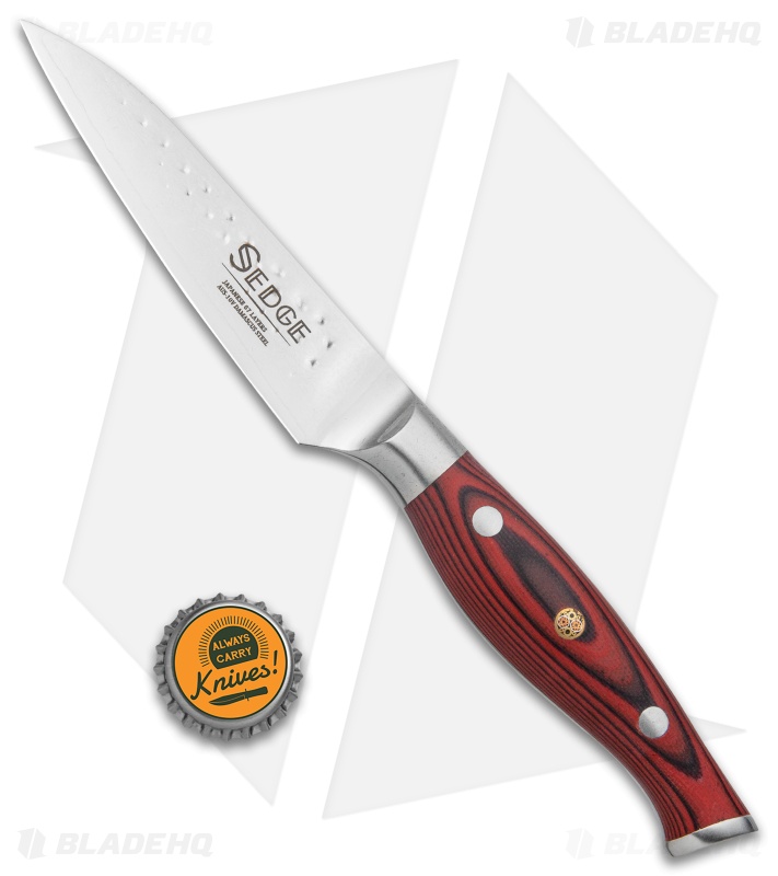 Tuo Cutlery Sedge Japanese 4" Damascus Paring Kitchen Knife Black/Red G-10